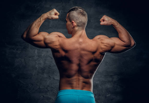 istock Muscular young man isolated with contrast illumination. 960462982