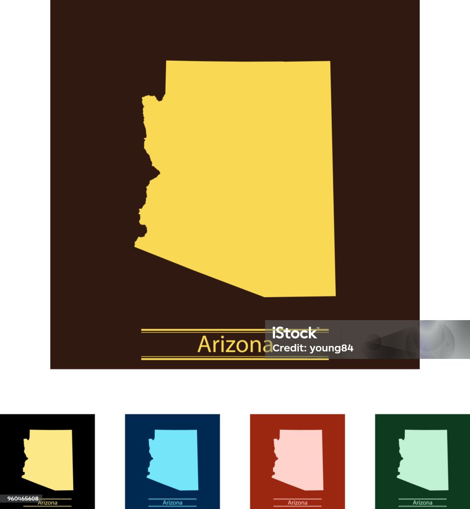 Az Mapbasic Arizona Map Stock Illustration - Download Image Now - Arizona, Design ...