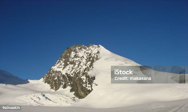 Detailed View Of The Rimpfischhorn Mountain Peak In The Swiss Alps Near Zermatt Stock Photo - Download Image Now