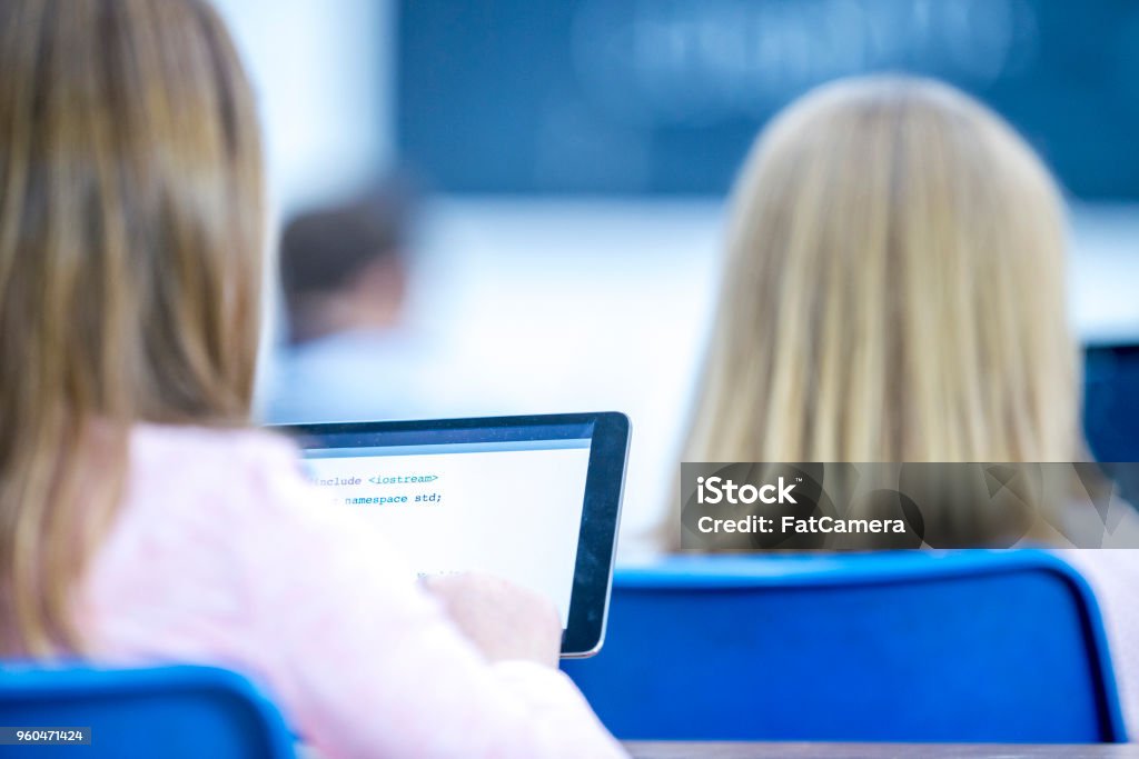 Learning About Coding Stock Photo - Download Image Now - 8-9 Years ...