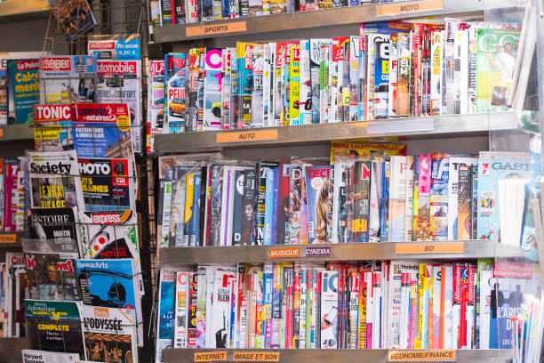 Stand with Magazines and Newspapers in Strasbourg on April 29. 2018 in France