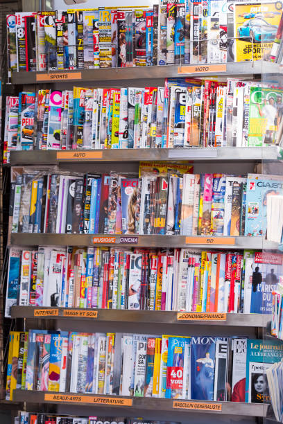 Stand with Magazines and Newspapers in Strasbourg on April 29. 2018 in France
