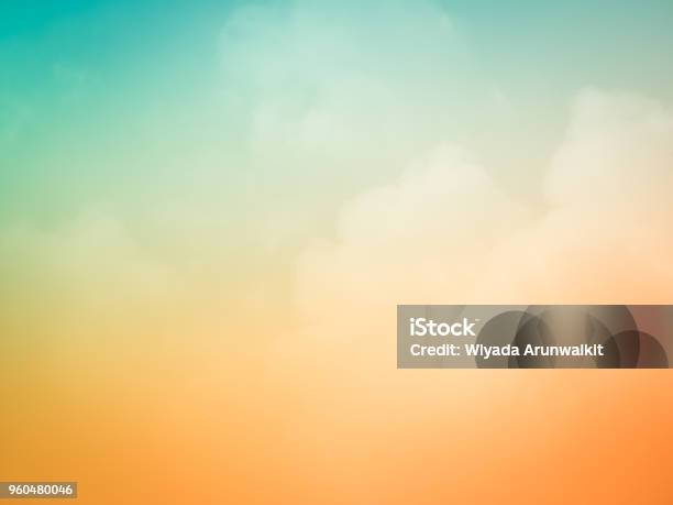 Beautiful Sunset Sky Background At Summer Nature Stock Photo - Download Image Now - Backgrounds, Summer, Orange Color