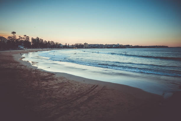 マンリービーチ、シドニー、オーストラリアの夕暮れ時 - manly beach summer beach pacific ocean ストックフォトと画像