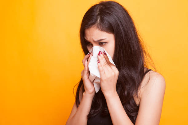 istock Young Asian woman got sick and flu. 960487888