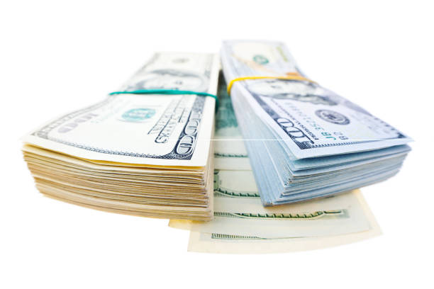 istock Two stacks of american dollars 960487906