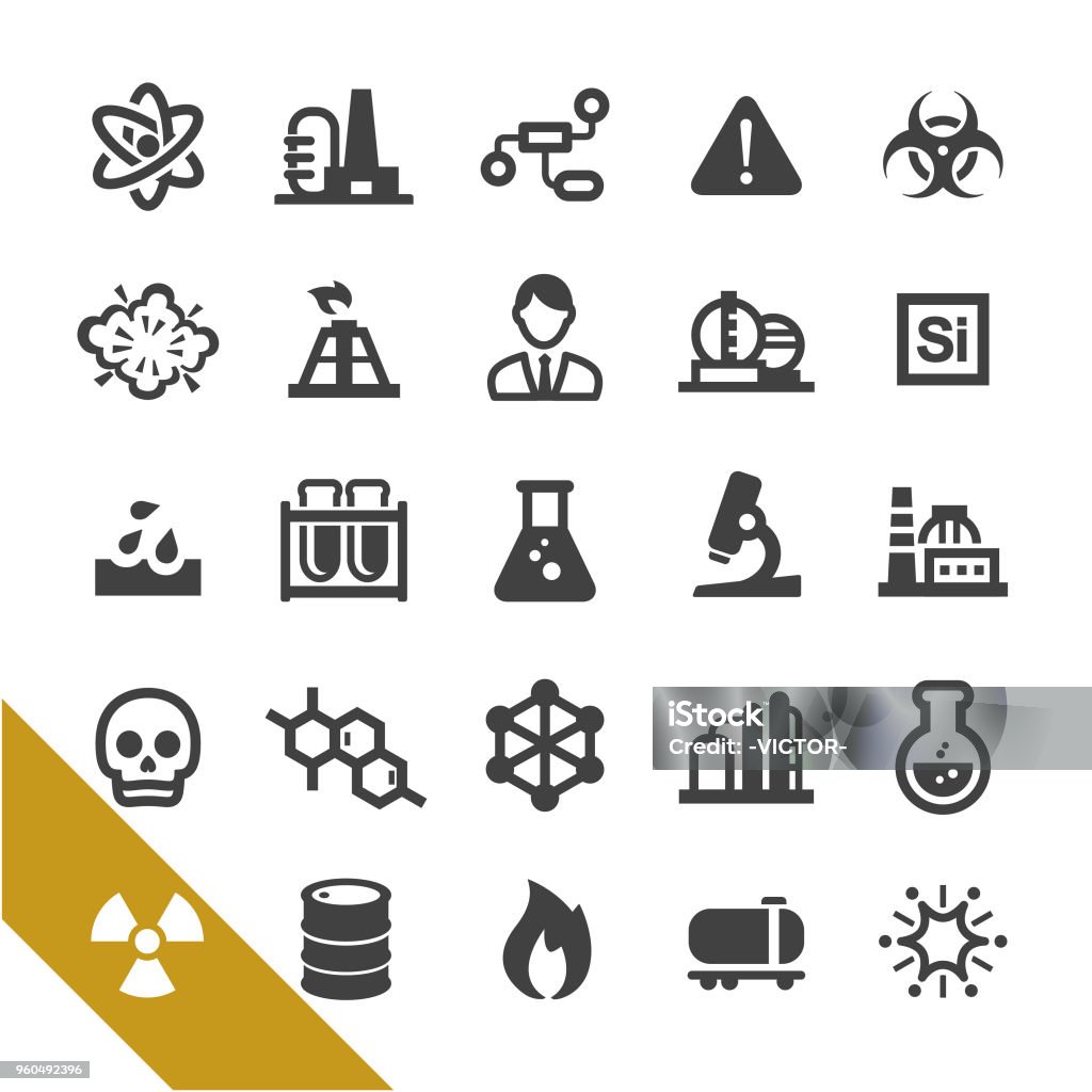 Chemical Industry Icons - Select Series chemistry, Industry, Research Icon Symbol stock vector