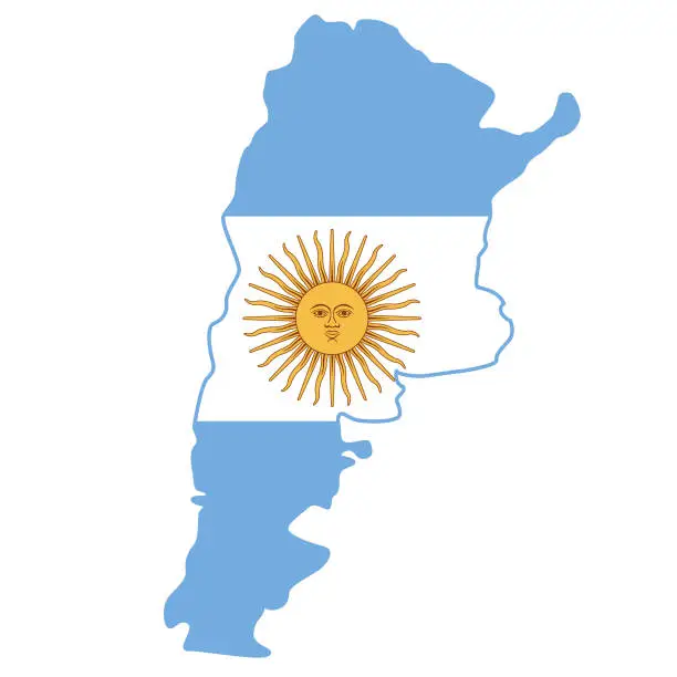 Vector illustration of Argentina flag map