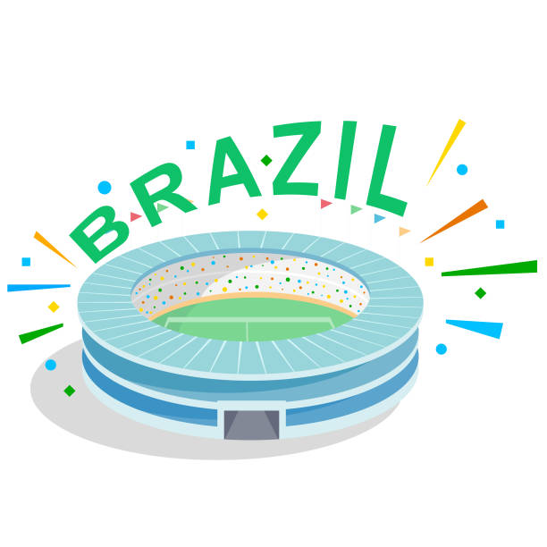 kibicuj brazylii - soccer stadium illustrations stock illustrations