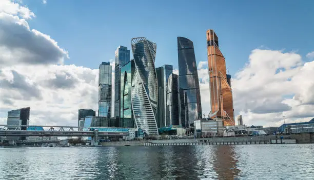 Skyscrapers of Moscow city - Moscow International Business Center in the central part of Moscow, Russia.