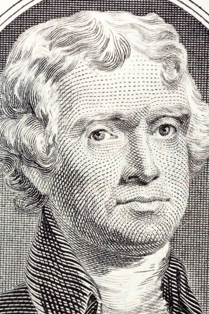 istock Portrait on macro of Thomas Jefferson from the two dollar bill 960496256