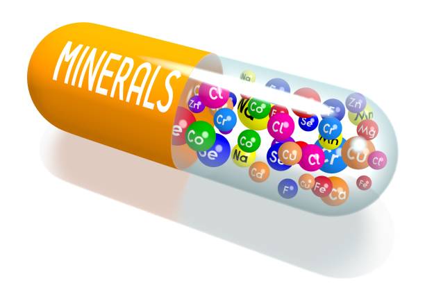 Minerals concept - orange capsule stock photo