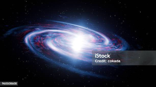 Spinning 3d Galaxy Stock Photo - Download Image Now - Big Bang, Black Hole - Space, Galaxy