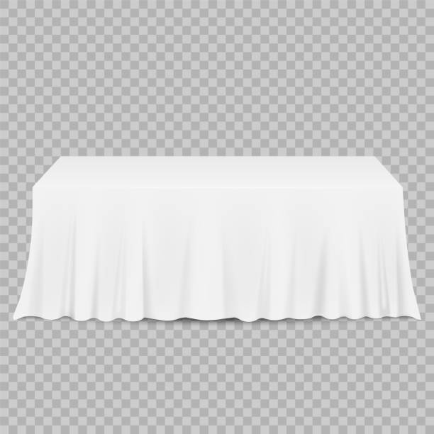 Table with tablecloth isolated on a transparent background. Vector illustration. Table with tablecloth isolated on a transparent background. Vector illustration. Eps 10. tablecloth illustrations stock illustrations