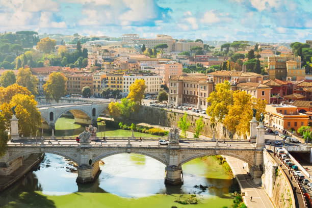 istock bridge and Tiber river in Rome, Italy 960509432
