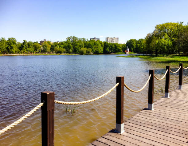 istock Wooden flooring on the lake shore 960512470