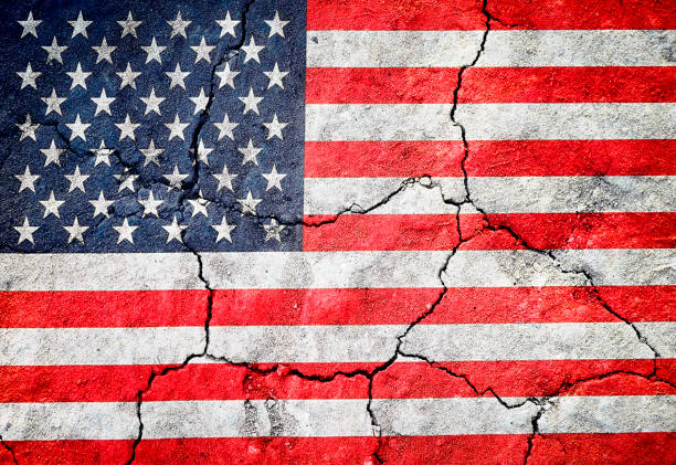 istock Grunge Flag of USA on cracked surface as background 960512984