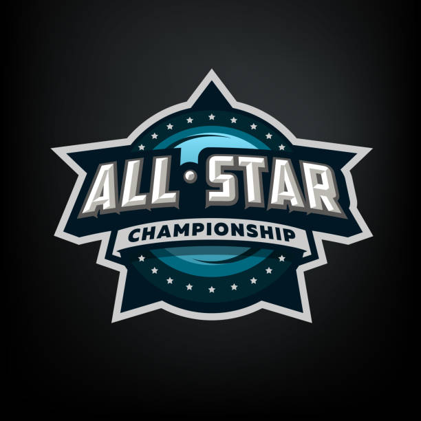 All star sports, template symbol design on a dark background. All star sports, template symbol design. championships stock illustrations