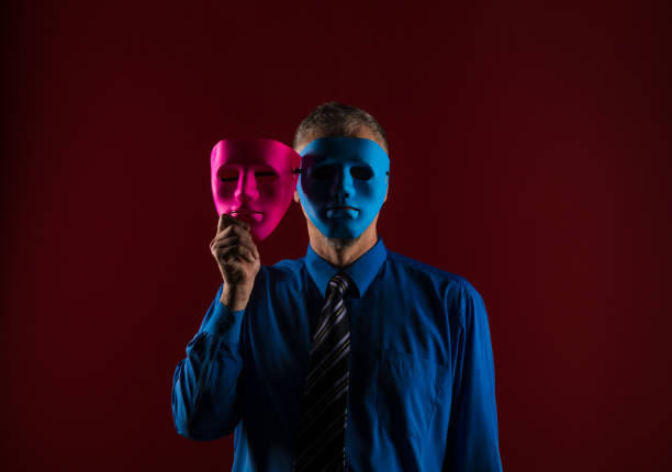shadow portrait of a man in a blue mask
