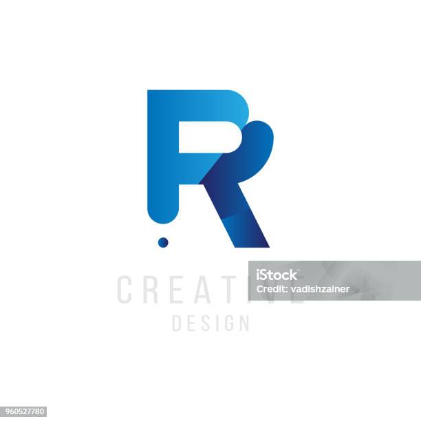 Blue Lettering Graphic Original Letter In Blue Colour Vector Sign Design Template Flat ...