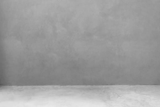 concrete wall and floor closeup / grey wall and floor texture background