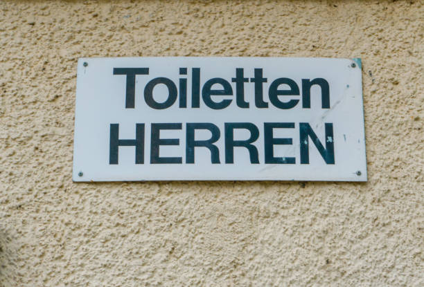 istock sign for public toilets for men in German language 960540042