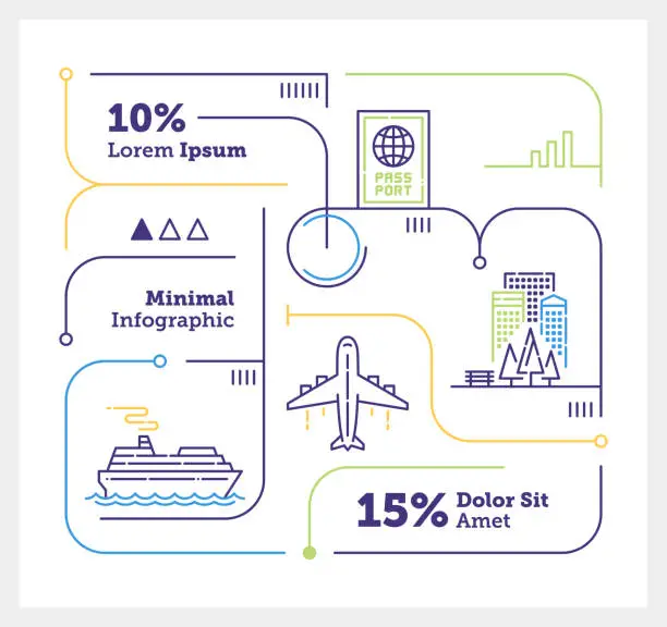 Vector illustration of Tourism Mini Infographic