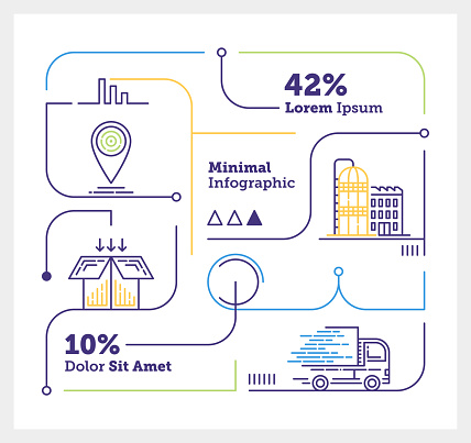 Vector Infographic Line Design Elements for Supply Chain