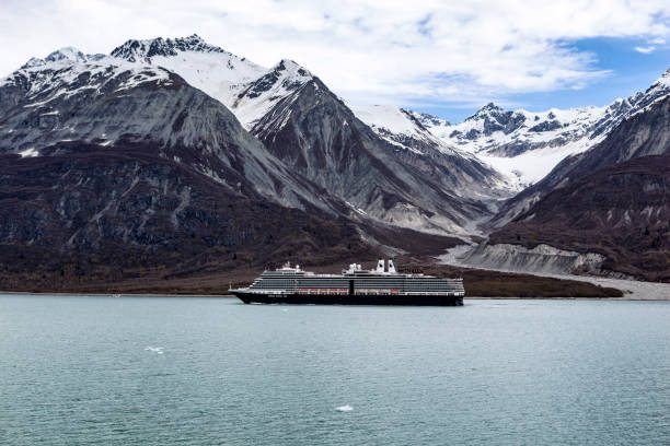 nieuw amsterdam cruise ship di holland america line a glacier bay np - alaska landscape scenics wilderness area foto e immagini stock