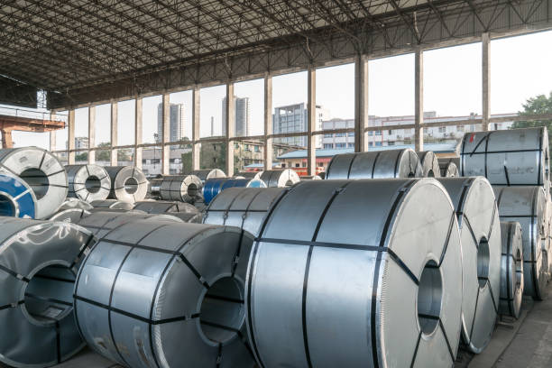 istock Steel coils inside a factory 960547012