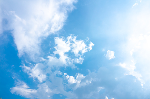 Empty blue sky with clouds for backgrounds