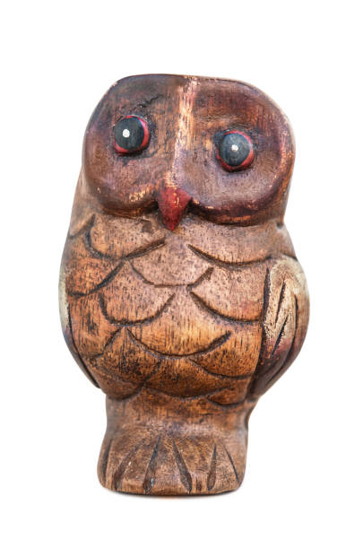istock Wooden carved Owl is on white background 960557094