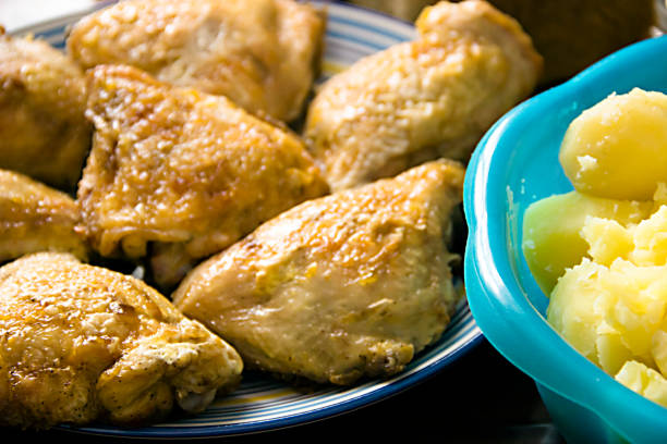 istock fried chicken fillet and potatoes 960557114
