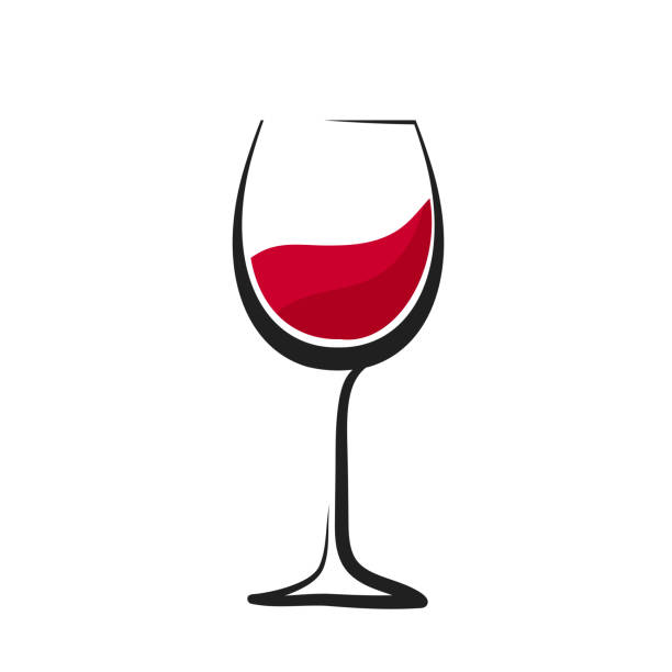 Glass Of Red Wine With Splash Hand Drawing Wineglass Icon Stock Vector Logo  Illustration Stock Illustration - Download Image Now - iStock