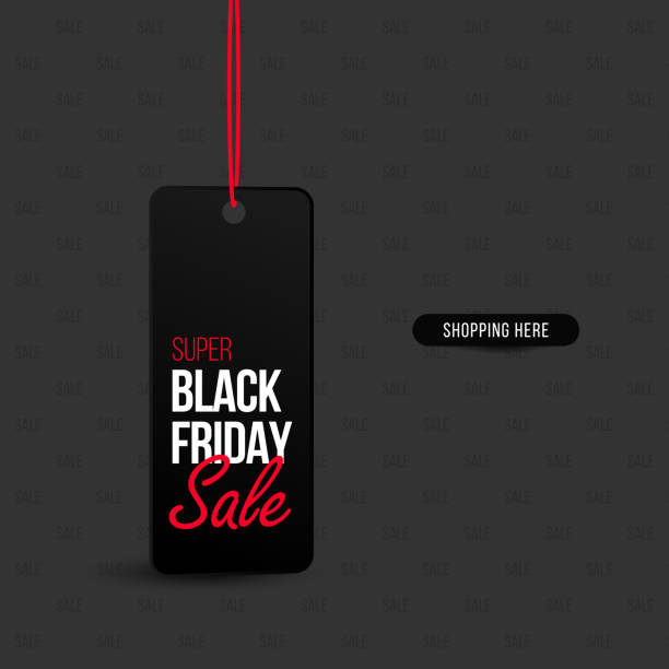 ilustrações, clipart, desenhos animados e ícones de black friday, grande venda, balão de ar preto, modelo criativo em design plano - muammar