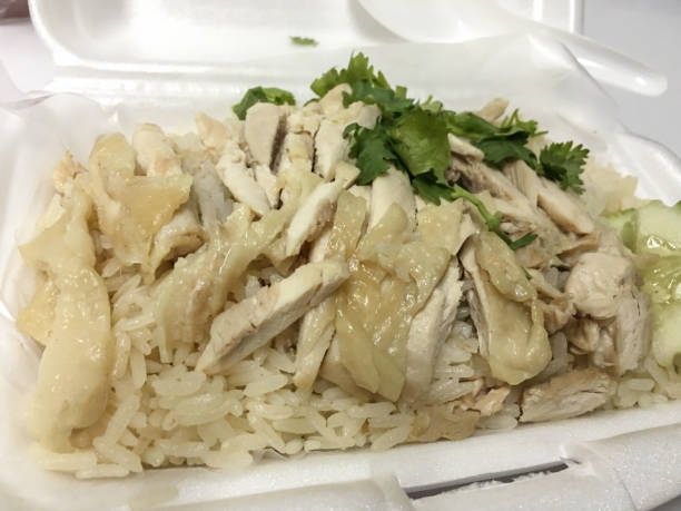 istock Steam chicken with rice., Hainan chicken rices. 960579806