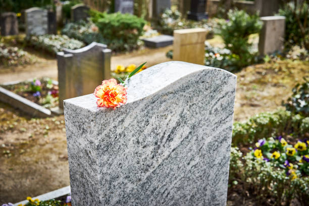 sorg på kyrkogården - blommor grav bildbanksfoton och bilder
