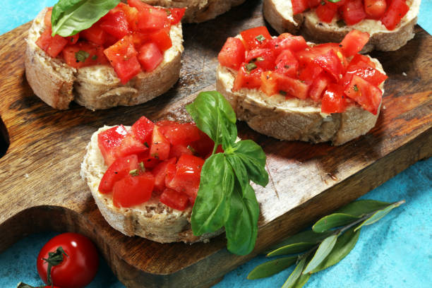istock fresh tomato bruschetta. italian food appetizer with basil 960588204