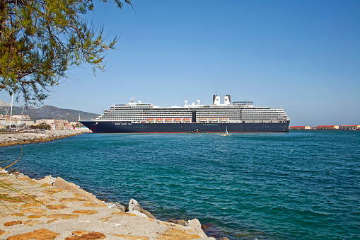 May 19, 2016: Morocco, Spain- the Holland America Cruise Liner Oosterdam in Moroccan Port