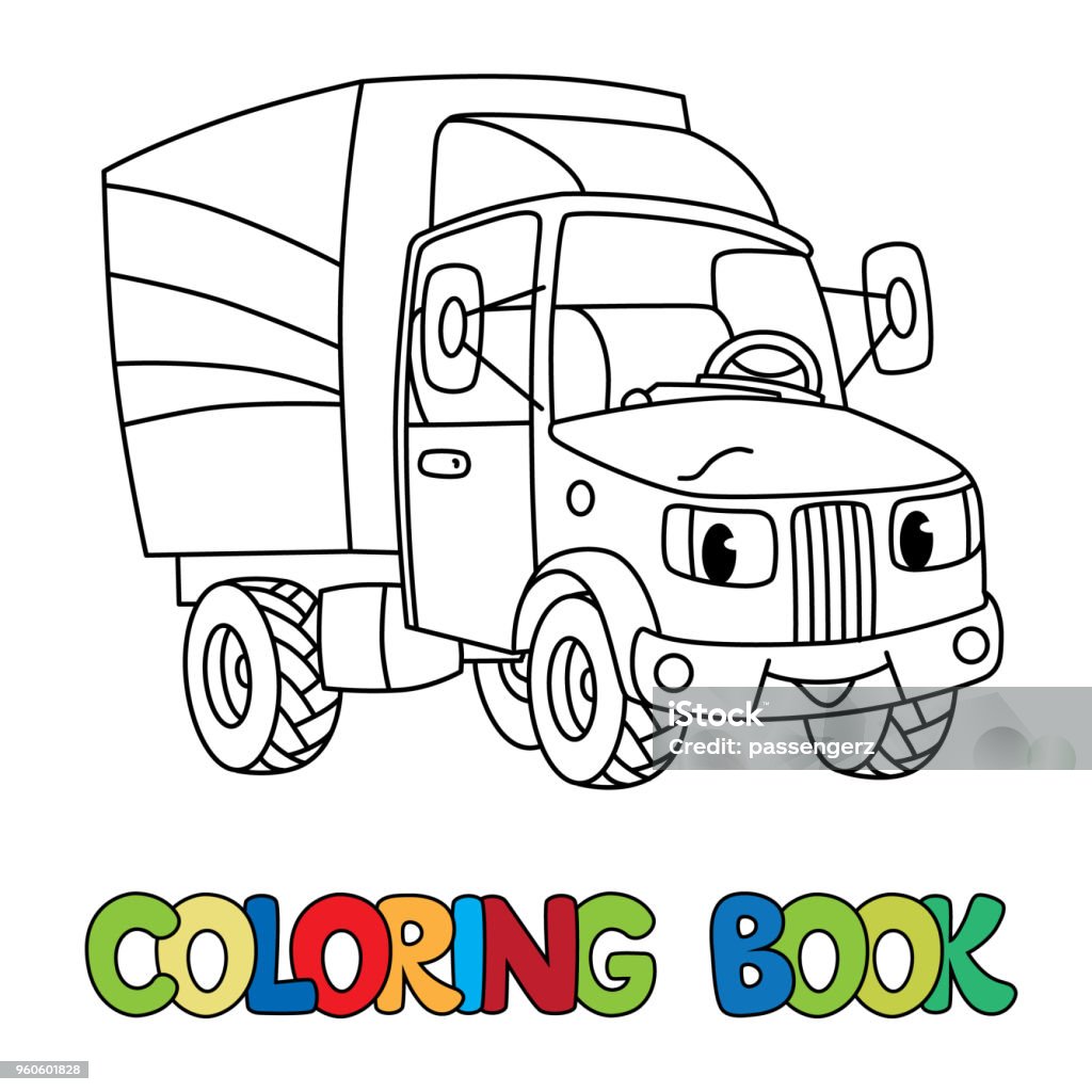 Funny Small Postal Car With Eyes Coloring Book Stock Illustration -  Download Image Now - Truck, Coloring, Coloring Book Page - Illlustration  Technique - iStock