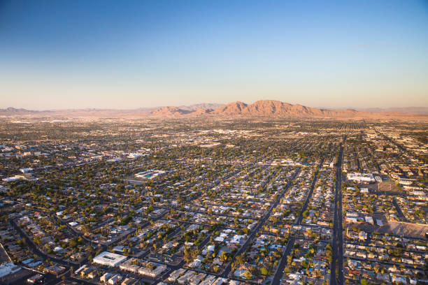 aerial urban suburbian community - land development aerial view planning imagens e fotografias de stock