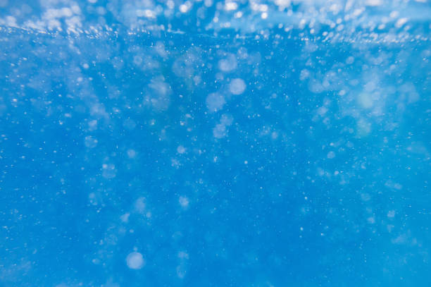 istock Underwater turquoise texture, clean and clear water with bubbles and bokeh lights. Background, texture for text and design space. Blue water clear, blue pool, ocean, tropical sea. View in the water. 960613654