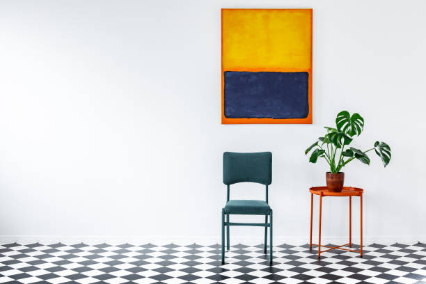 istock Orange and turquoise room interior 960617108