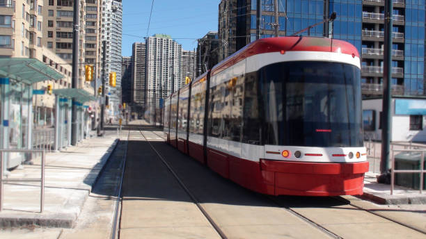 istock Toronto Downtown Modern Tram View In Ontario. Canada 960617380
