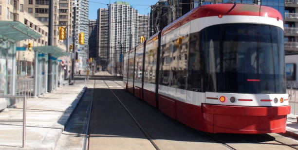 istock Toronto Downtown Modern Tram Scene In Ontario Canada 960617450
