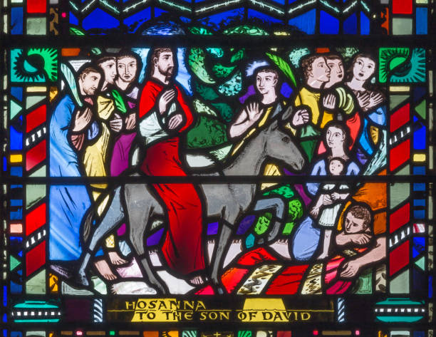 londres - os vitrais do domingo de ramos - entrada de jesus em jerusalém - bible spirituality contemporary new - fotografias e filmes do acervo