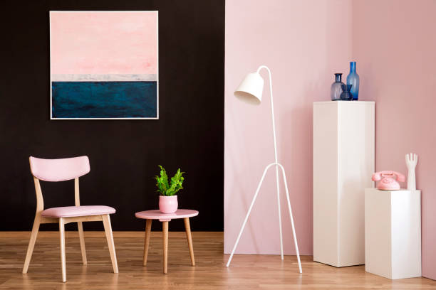 istock Pastel pink living room interior 960617938