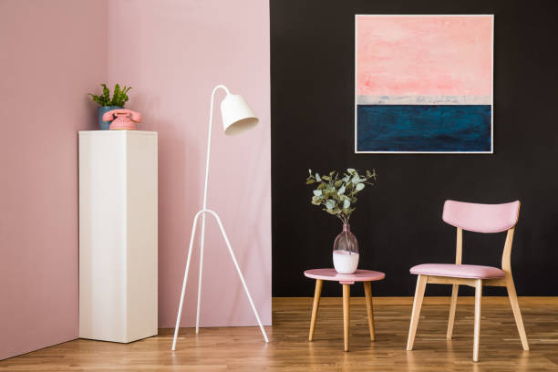 istock Retro pink living room interior 960618272