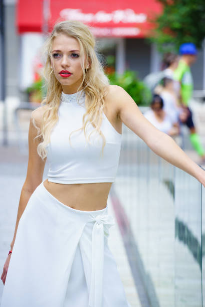 istock Woman wearing crop top and culottes 960620936
