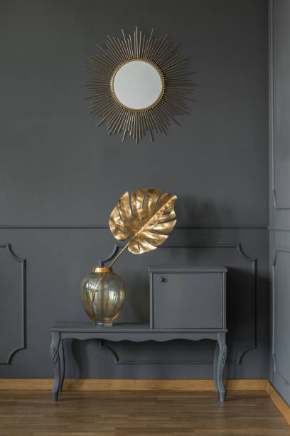 istock Retro furniture by gray wall 960621010